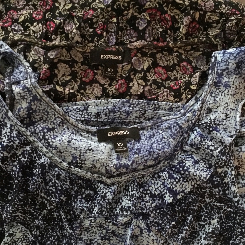 Two Express tiered floral tank tops